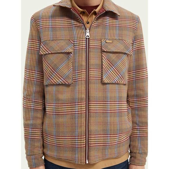 SCOTCH & SODA Reversible Plaid Quilted Jacket Large Barn Coat - Picture 10 of 13